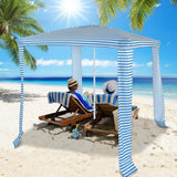 6.6 x 6.6 Feet Foldable and Easy-Setup Beach Canopy With Carry Bag-Blue