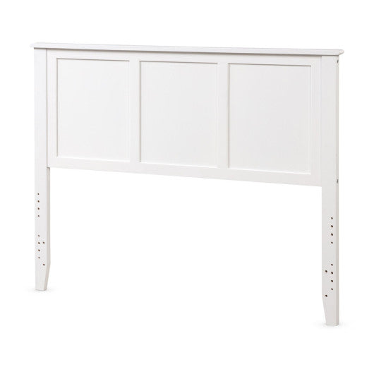 Full Wood Headboard Flat Panel with Pre-drilled Holes and Height Adjustment-White