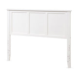 Full Wood Headboard Flat Panel with Pre-drilled Holes and Height Adjustment-White