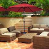 10 Feet Outdoor Patio Umbrella with Tilt Adjustment and Crank-Dark Red