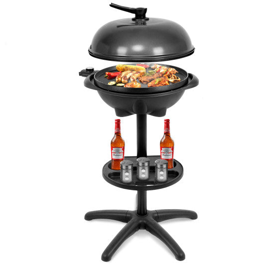 1350 W Outdoor Electric BBQ Grill with Removable Stand Easy to Install-Black