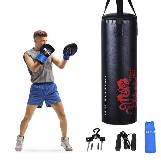 5 Pieces 40Lbs Filled Punching Boxing Set with Jump Rope and Gloves