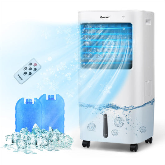 Evaporative Portable Air Cooler Fan w/ Remote Control-White