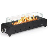 Portable Mini Fireplace with Wind Guard and Stainless Steel Burner