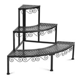 3-Tier Corner Metal Flower Ladder Plant Stand