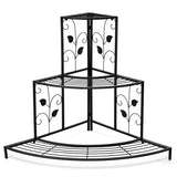 3 Tier Floral Corner Metal Plant Pot Rack