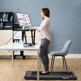 2-in-1 Electric Motorized Folding Treadmill with Dual Display-Black