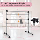 4 Feet Double Ballet Barre Bar with Adjustable Height-Silver