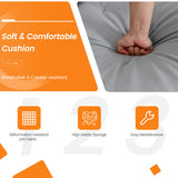 Modular 3-Seat Sofa Couch with Socket USB Ports and Side Storage Pocket-Gray