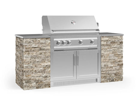 Outdoor Kitchen Signature Series 6 Piece Cabinet Set with Platinum Grill and Grill Cabinet