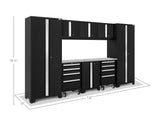 Bold Series 9 Piece Cabinet Set with 2 Tool, Base, Wall Cabinets and 30 In. Lockers