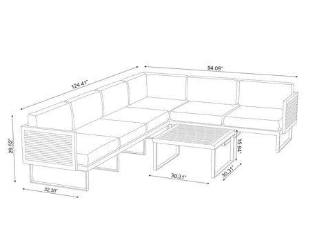 Monterey 6 Seater Sectional with Coffee Table