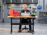 56 In. Manual Adjustable Height Worktable with Drawer