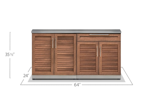 Outdoor Kitchen Stainless Steel 2 Piece Cabinet Set with 2-Door Drawer and 2-Door Cabinet