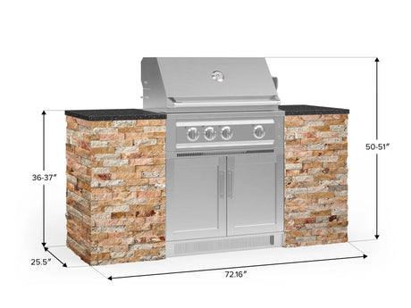 Outdoor Kitchen Signature Series 6 Piece Cabinet Set with Platinum Grill and Grill Cabinet