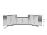 Outdoor Kitchen Stainless Steel 5 Piece Cabinet Set with 2-Door, Bar, Grill and Corner Cabinets