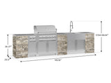 Outdoor Kitchen Signature Series 11 Piece Cabinet Set with Dual Side Burner, Sink, Platinum Grill and Grill Cabinet