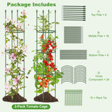 2-Pack Garden Trellis Tomato Cage with Adjustable Height-Green