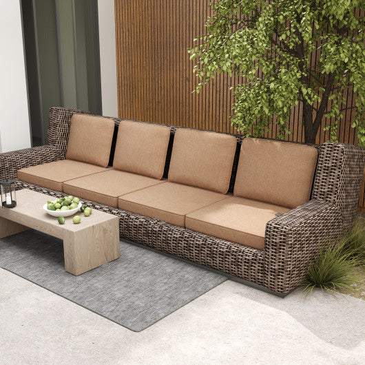 2-Pack Outdoor Patio Cushion Set with Removable Covers-Brown