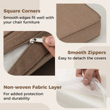 2-Pack Outdoor Patio Cushion Set with Removable Covers-Brown