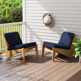 2-Pack Outdoor Patio Cushion Set with Removable Covers-Navy