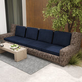 2-Pack Outdoor Patio Cushion Set with Removable Covers-Navy