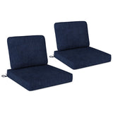 2-Pack Outdoor Patio Cushion Set with Removable Covers-Navy