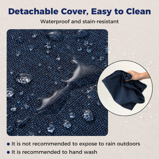 2-Pack Outdoor Patio Cushion Set with Removable Covers-Navy