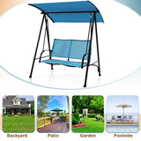 2-Seat Outdoor Canopy Swing with Comfortable Fabric Seat and Heavy-duty Metal Frame-Navy