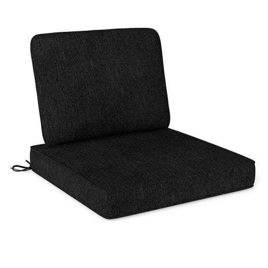 2-Pack Outdoor Patio Cushion Set with Removable Covers-Black