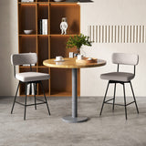 25 Inch 2-Piece Modern Upholstered Bar Stools with Back and Footrests-Beige