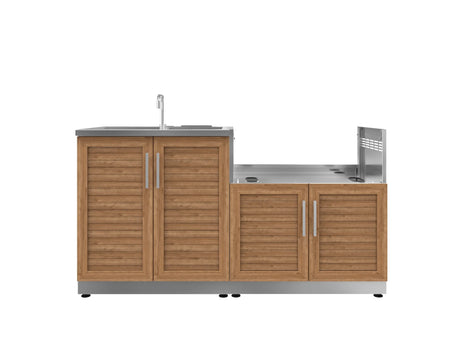 Outdoor Kitchen Stainless Steel 2 Piece Cabinet Set with Sink and Grill Cabinet