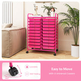20 Removable Drawers Rolling Storage Cart Studio Organizer-Pink