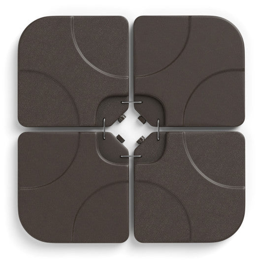 20 Inch Patio Offset Water Filled Plate Umbrella Base Sand-Coffee