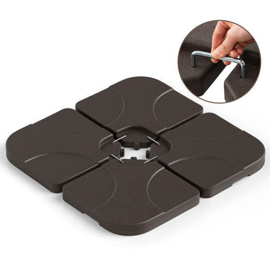 20 Inch Patio Offset Water Filled Plate Umbrella Base Sand-Coffee