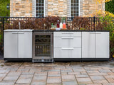 Outdoor Kitchen Stainless Steel 3 Piece Cabinet Set with Sink, Bar and Grill Cabinet