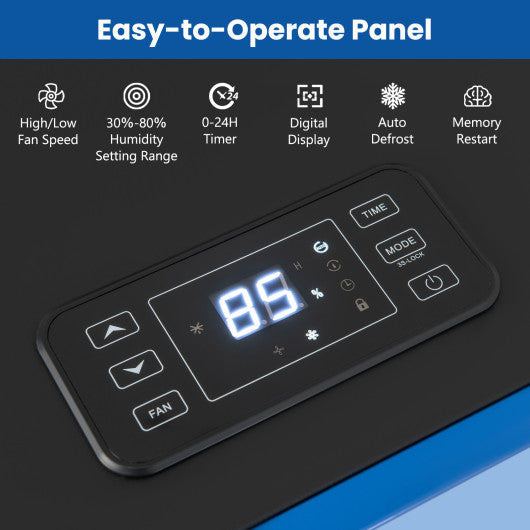 215 Pints 8000 Sq.Ft Commercial Dehumidifier For Home and Basement with 24H Timer-Blue