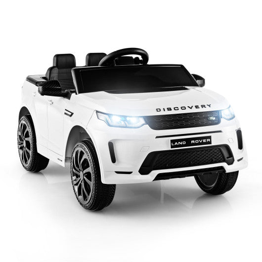 12V Kids Ride On Car with Remote Control Lockable Doors Slow Start System and LED Lights-White