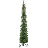 5/6/7/8/9 Feet Pre-lit Pencil Artificial Christmas Tree with 150/180/200//300/400 Warm White LED Lights-7 ft