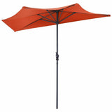 9Ft Patio Bistro Half Round Umbrella -Orange