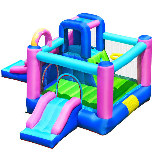 Inflatable Bounce Castle with Dual Slides and Climbing Wall without Blower