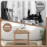 21 Inches Teak Shower Bench with Storage Shelf