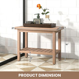 21 Inches Teak Shower Bench with Storage Shelf
