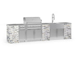 Outdoor Kitchen Signature Series 11 Piece Cabinet Set with Dual Side Burner, Sink, Platinum Grill and Grill Cabinet