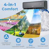 Energy Star Certified 24000 BTU 21 SEER2 208-230V Mini Split Air Conditioner and Heater Gray Wifi Enabled