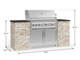 Outdoor Kitchen Signature Series 6 Piece Cabinet Set with Platinum Grill and Grill Cabinet