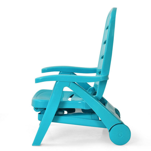 5 Position Adjustable Folding Lounger Chaise Chair-Turquoise