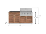 Outdoor Kitchen Stainless-Steel 4 Piece Cabinet Set with Bar, Grill Cabinet, Performance Grill, and Countertop