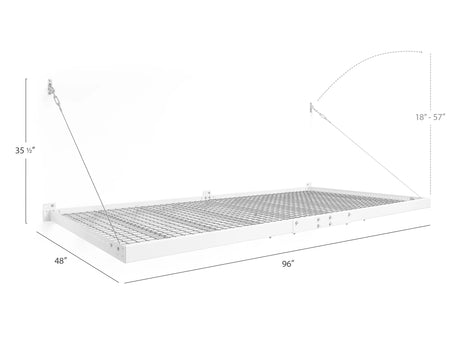 Pro Series 4 Ft. X 8 Ft. and 2 Ft. X 8 Ft. Wall Mounted Steel Shelf Set