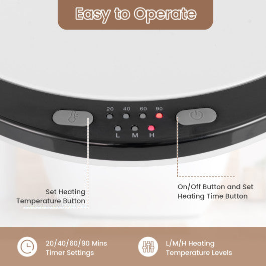 23L Large Luxury Bucket-Style Towel Warmer with Fragrant Disc Holder-Black